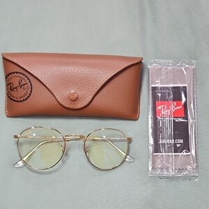 Ray-Ban Gold Frame Glasses with Case